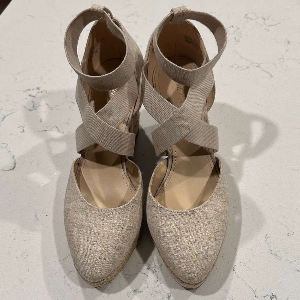 Chic Beige Espadrille Wedges for Women